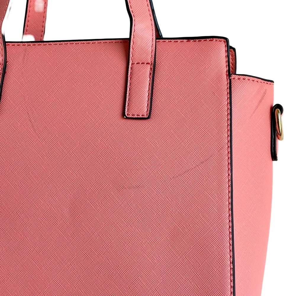 Montana West Pink Faux Leather Handbag Shoulder Satchel - Picture 10 of 10